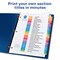 Avery A-Z Dividers for 3 Ring Binders, 26 Tabs per Set, Customizable Table of Contents, Multicolor Tabs (11125)